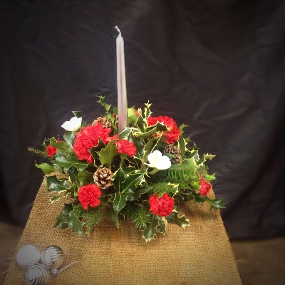 Christmas Candle Posy Silver